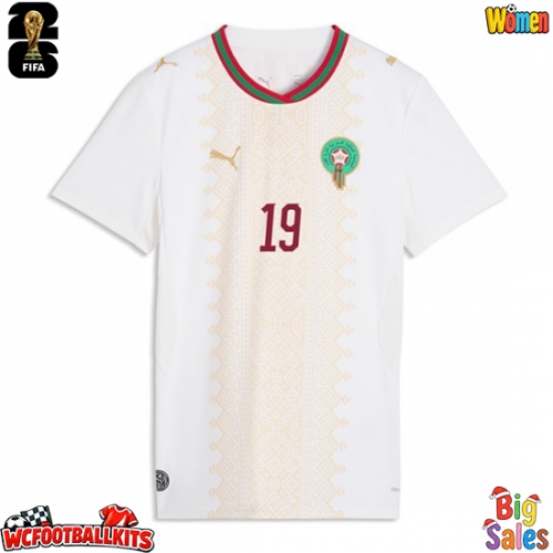 Morocco Youssef En-Nesyri #19 Replica Away Stadium Shirt for Women World Cup 2026 Short Sleeve